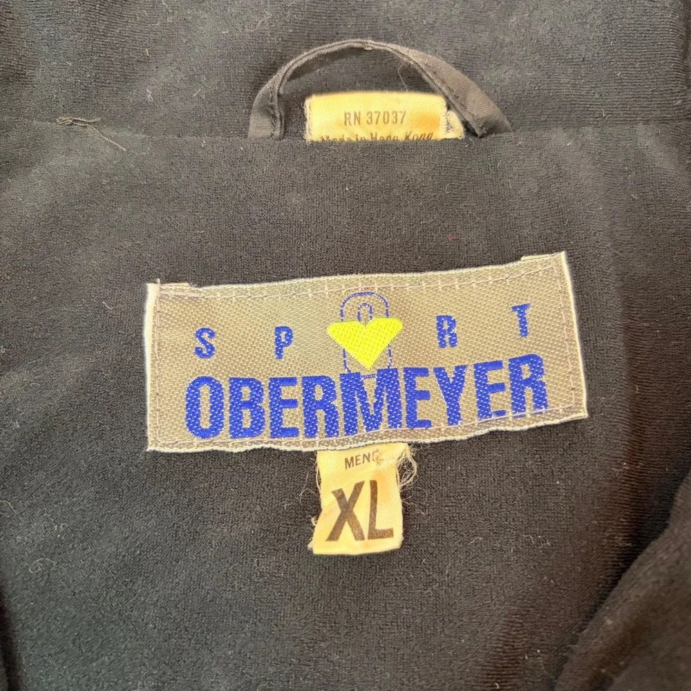 Vintage Sport Obermeyer Ski Jacket Mens XL Grey Fleece Lined Hooded 37037‎